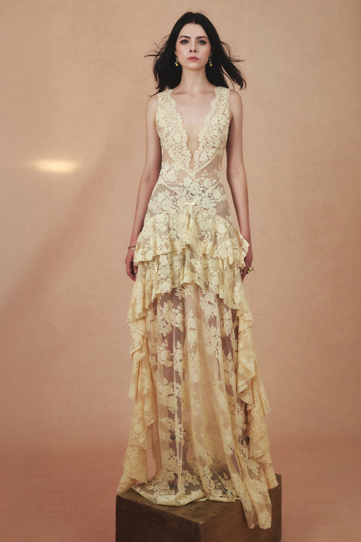 Aurelie Gown in Cream Gold, front view