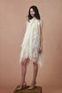 Clio Dress in Cream, full-length view