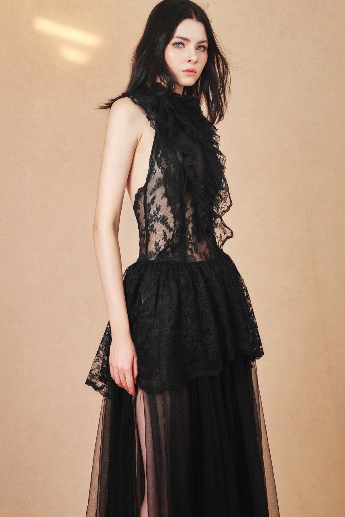 Anouk Dress in Black, angled view